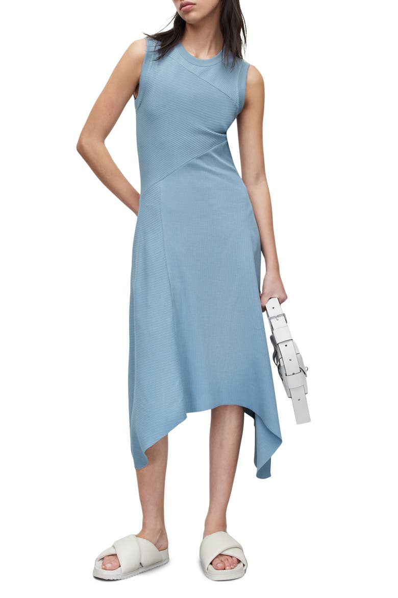 Gia Sleeveless Rib Maxi Dress, Main, color, BLUE CLOUD