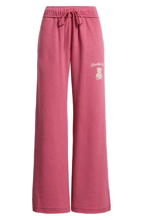 Vinyl Icons Teddy Cotton Blend Fleece Sweatpants In Pink