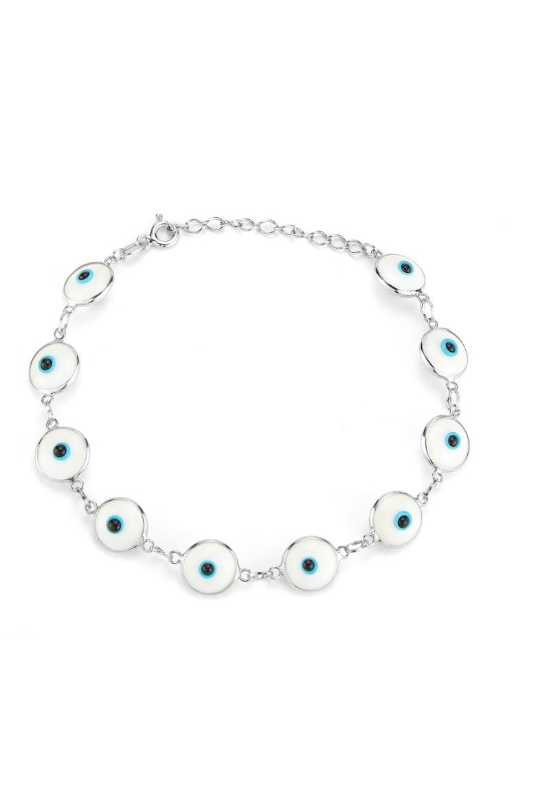 Evil Eye Bracelet, Main, color, SILVER