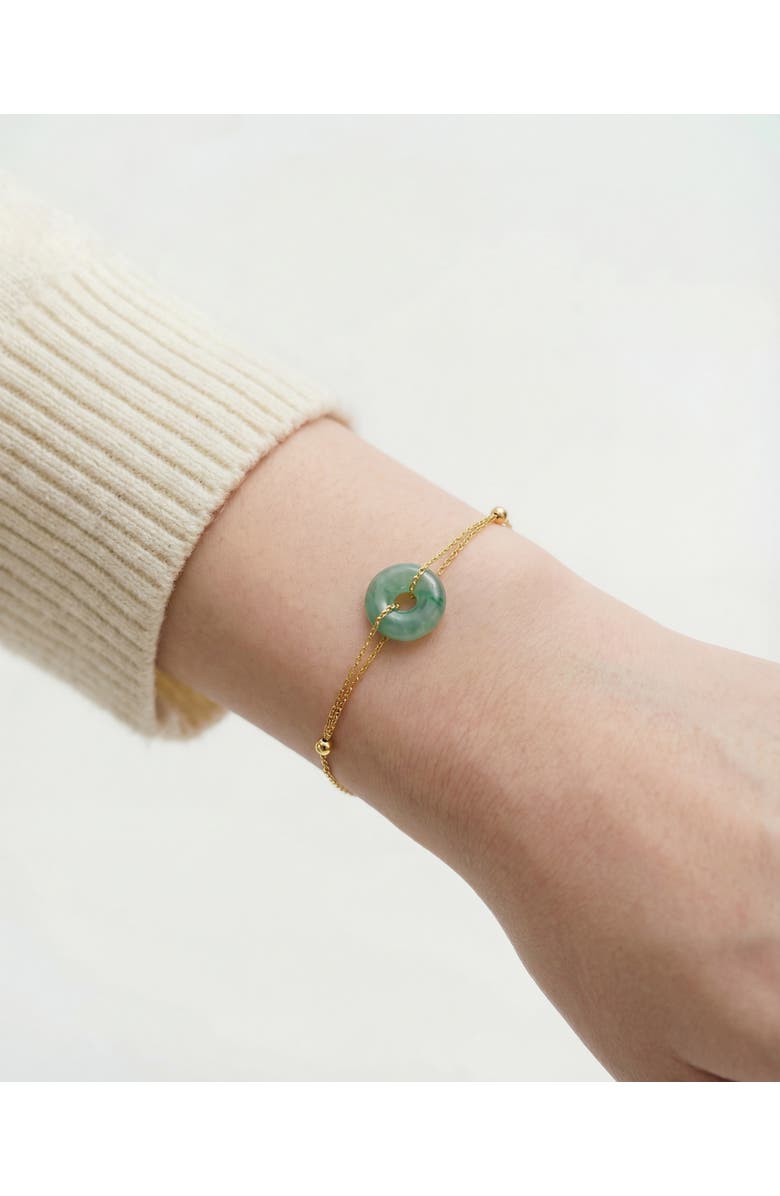 seree Marlo Green Jade Gold Bracelet, Alternate, color, Green