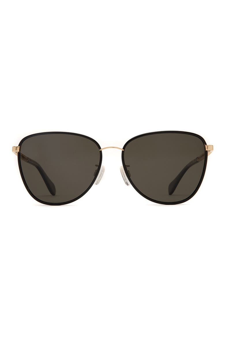 Leahi 59mm Nose Pads Polarized Round Sunglasses, Main, color, BLACK JADE CHAIN TEMPLE