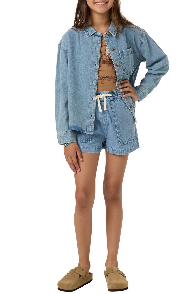 Kids' Kylas Denim Shacket, Alternate, color, DRIFTER