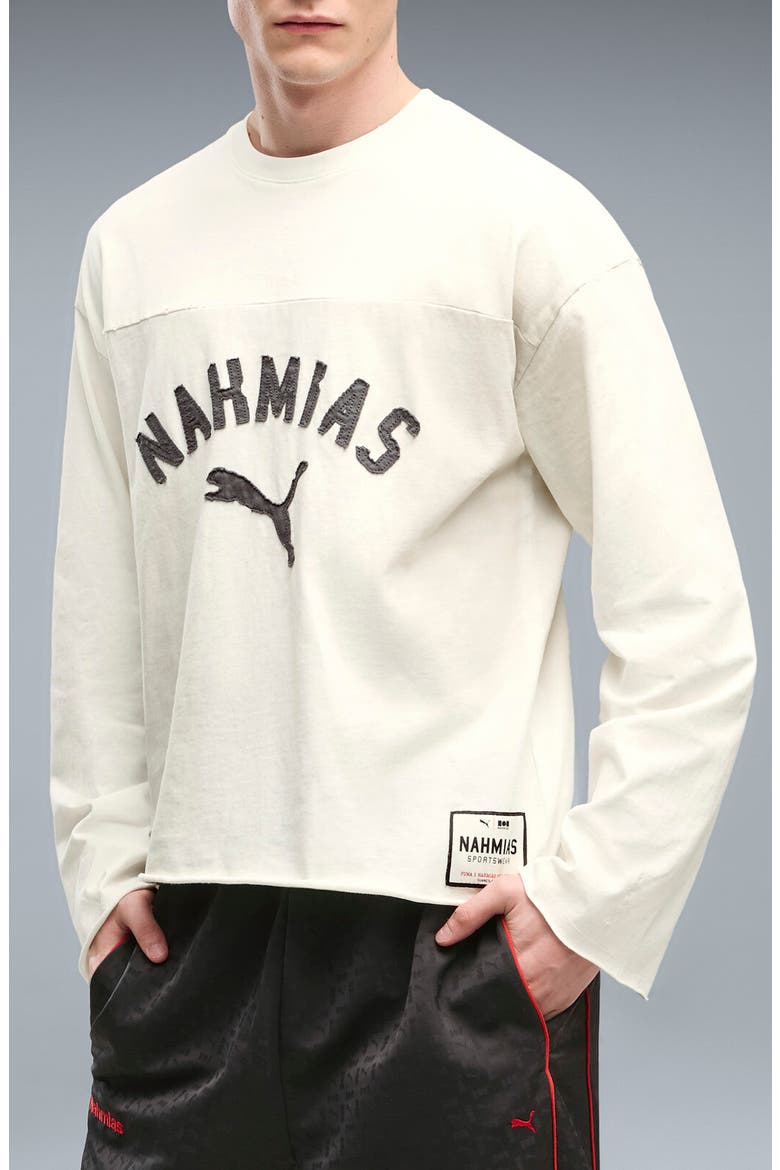x NAHMIAS Long Sleeve Cotton Graphic T-Shirt, Main, color, WARM WHITE