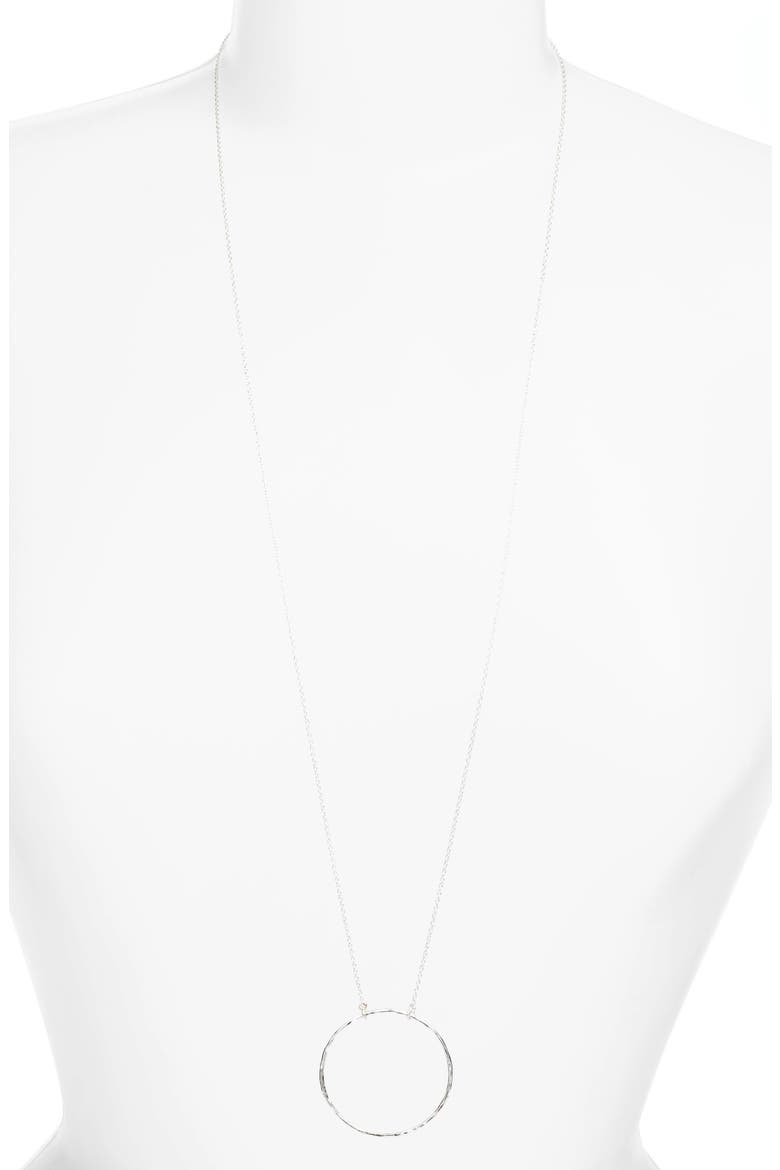 Argento Vivo St. Barth's Circle Pendant Necklace, Main, color, SILVER