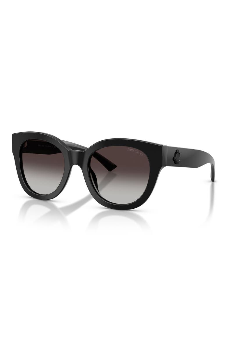 51mm Gradient Round Sunglasses, Alternate, color, BLACK / GRADIENT GRAY