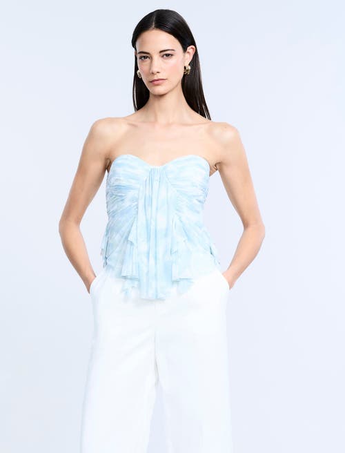 Bcbg Printed Mesh Corset In Blue