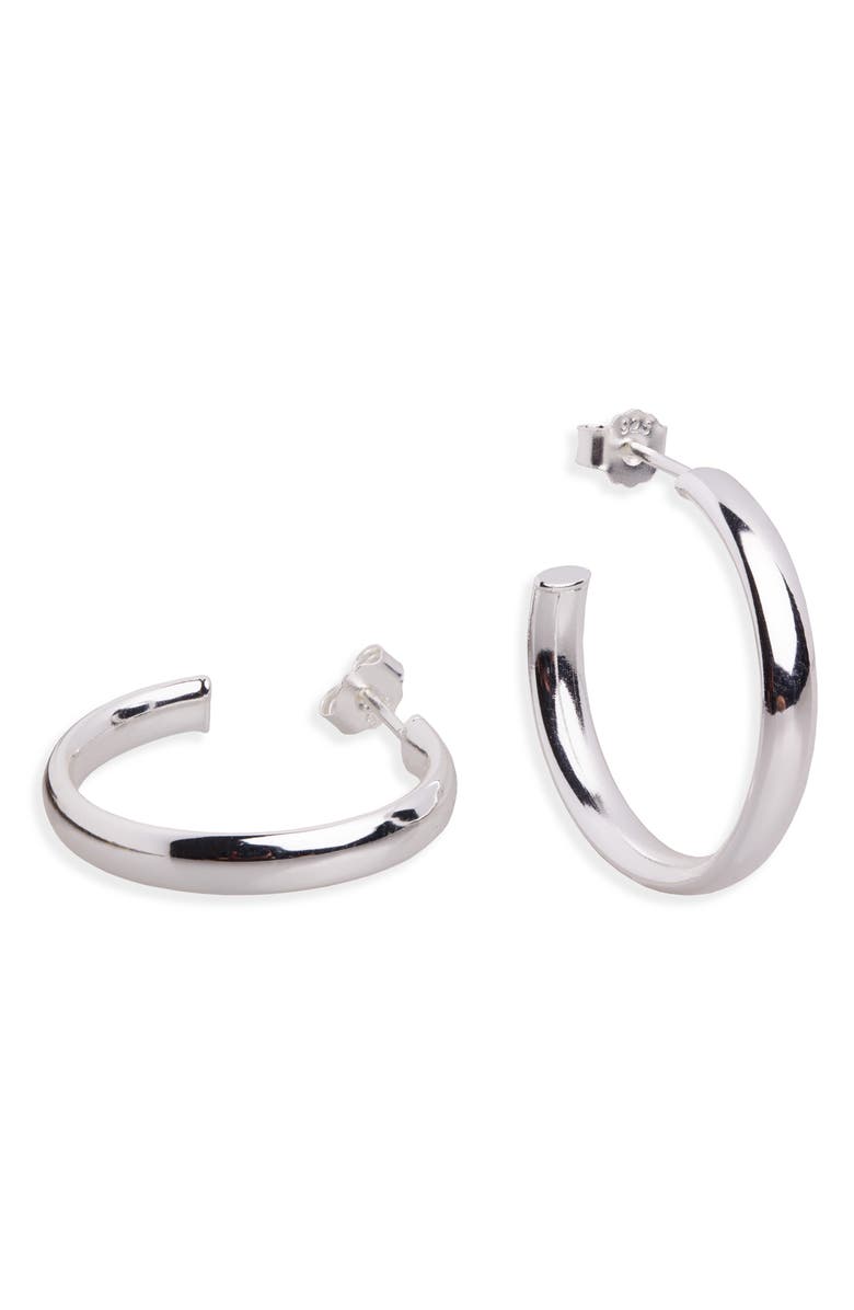 Argento Vivo Sterling Silver Hoop Earrings, Main, color, Silver