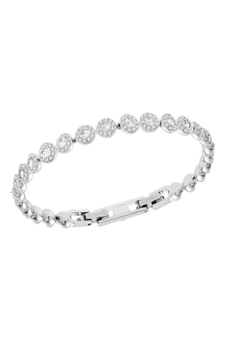 Una Swarovski Crystal Line Bracelet, Alternate, color, SILVER