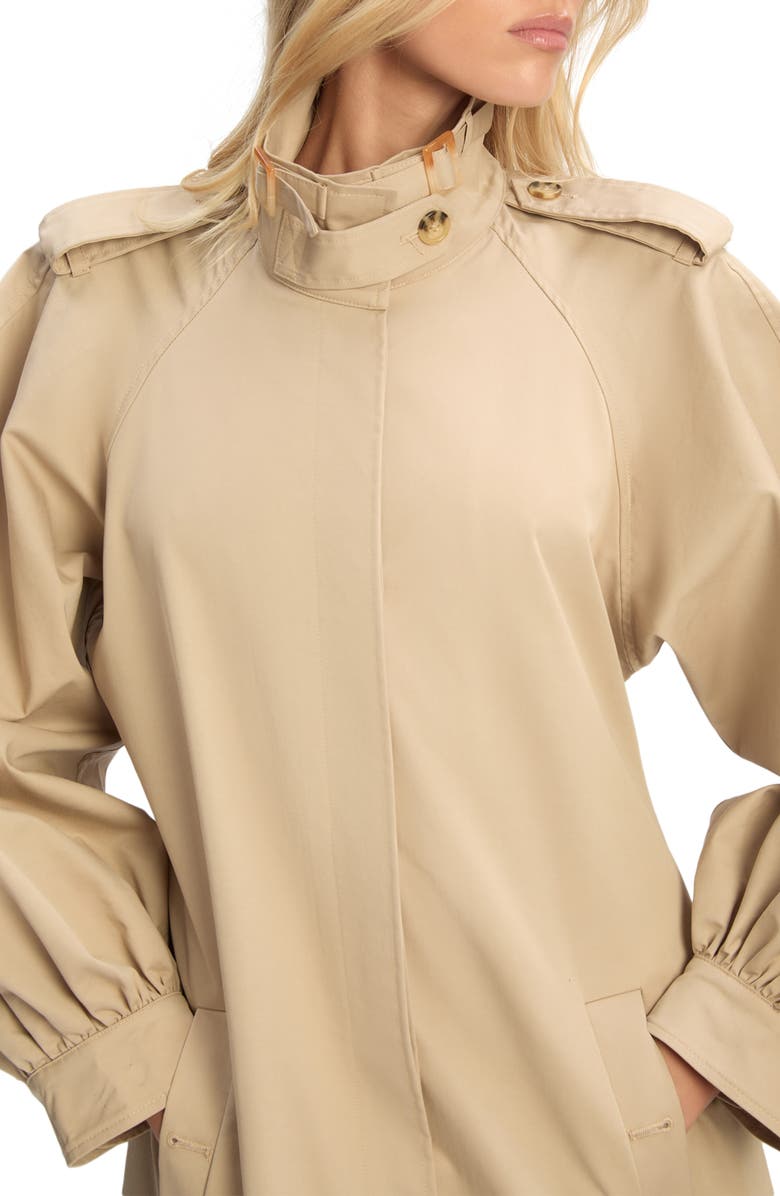 Bardot Isler Longline Trench Coat, Alternate, color, Latte