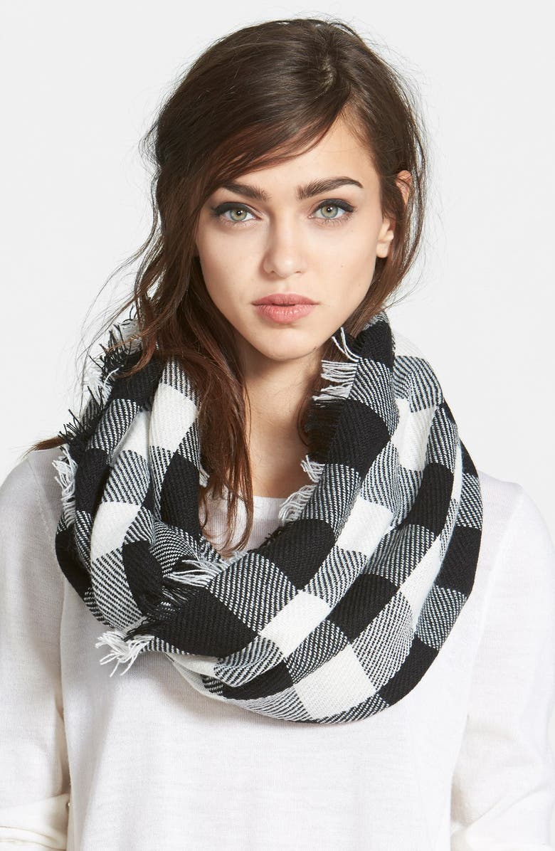 Steve Madden Buffalo Plaid Infinity Scarf, Main, color,