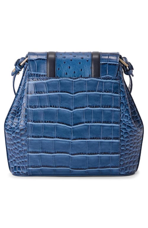 Brahmin Margo Croc Embossed Leather Crossbody Bag In Blue