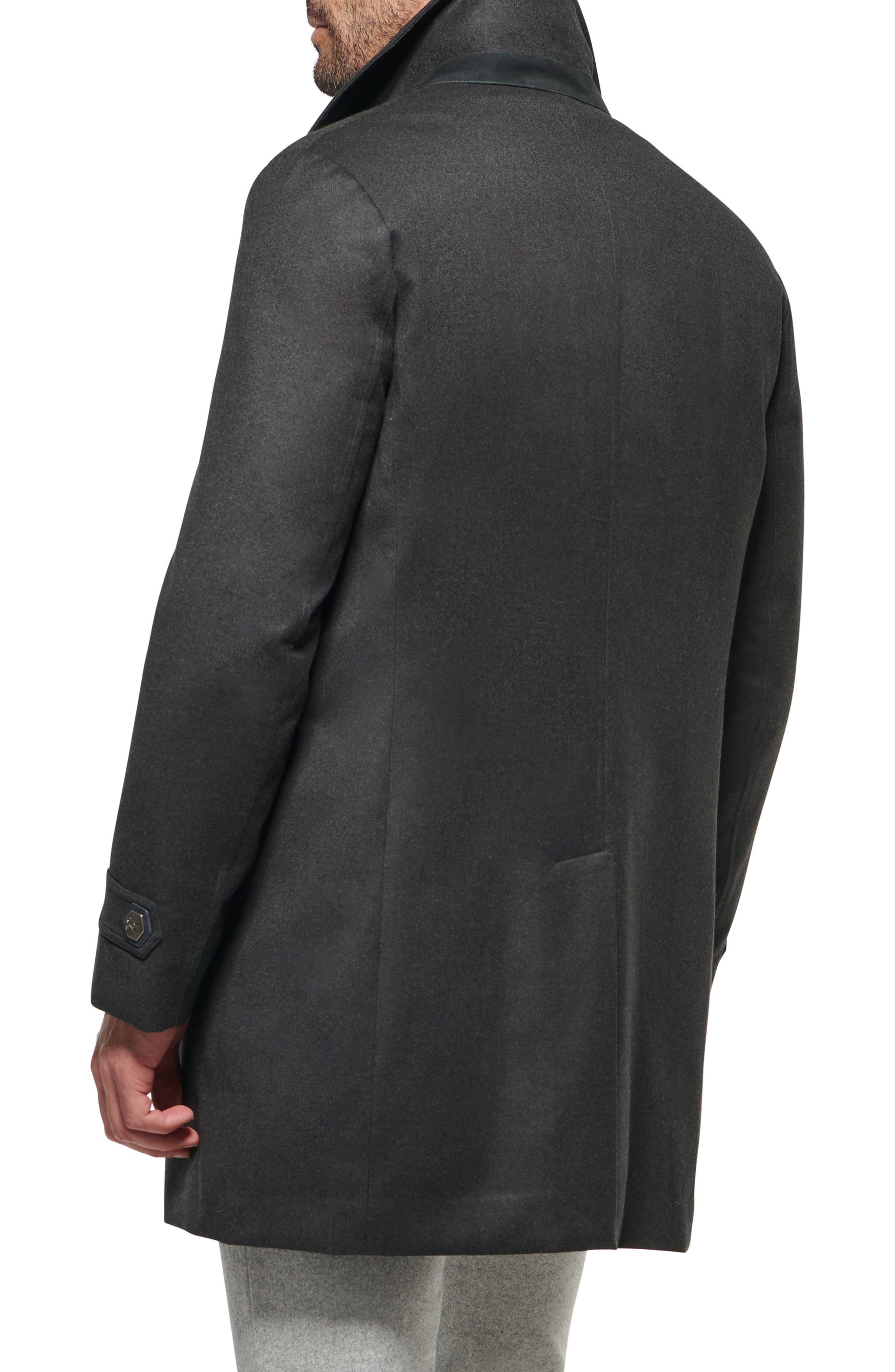 Waterproof Virgin Wool & Silk Down Coat with Removable Bib - image 2