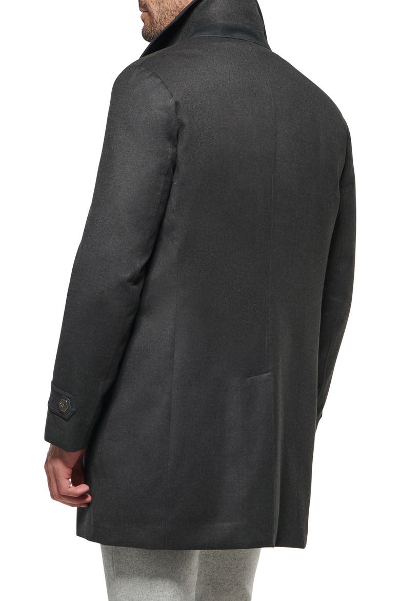 Waterproof Virgin Wool & Silk Down Coat with Removable Bib, Alternate, color, DARK GRAPHITE