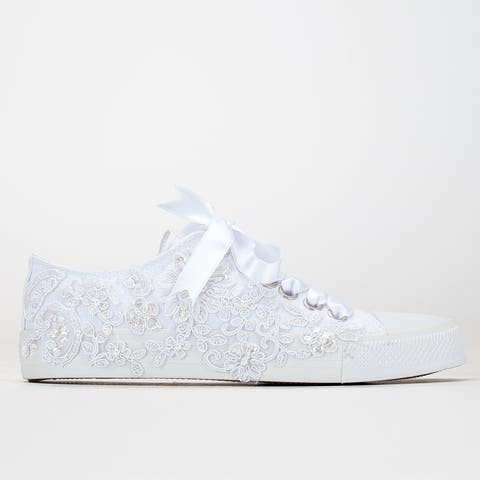 Shelby Lace White Bridal Sneakers