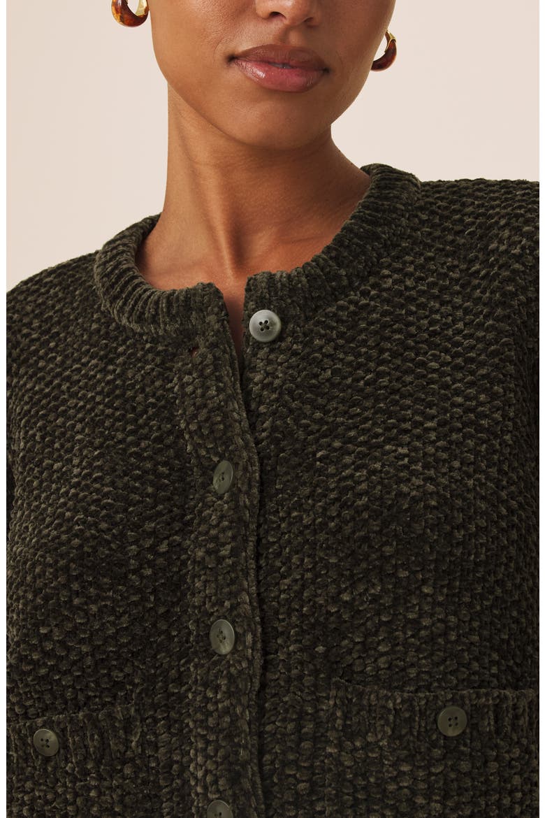 Aubrey Chenille Cardigan, Alternate, color, GREEN SPRUCE