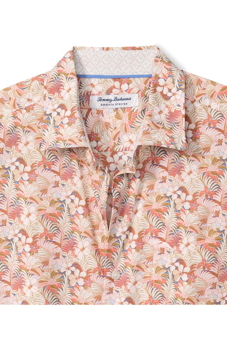 Tommy Bahama Sarasota Stretch Breeze Blooms Floral IslandZone<sup>®</sup> Button-Up Shirt, Alternate, color, Dew Drop