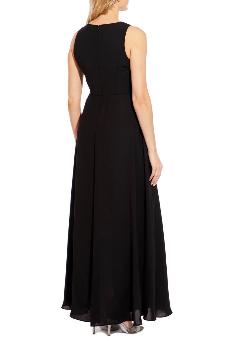 Crepe Overlay Jumpsuit, Alternate, color, BLACK/IVORY