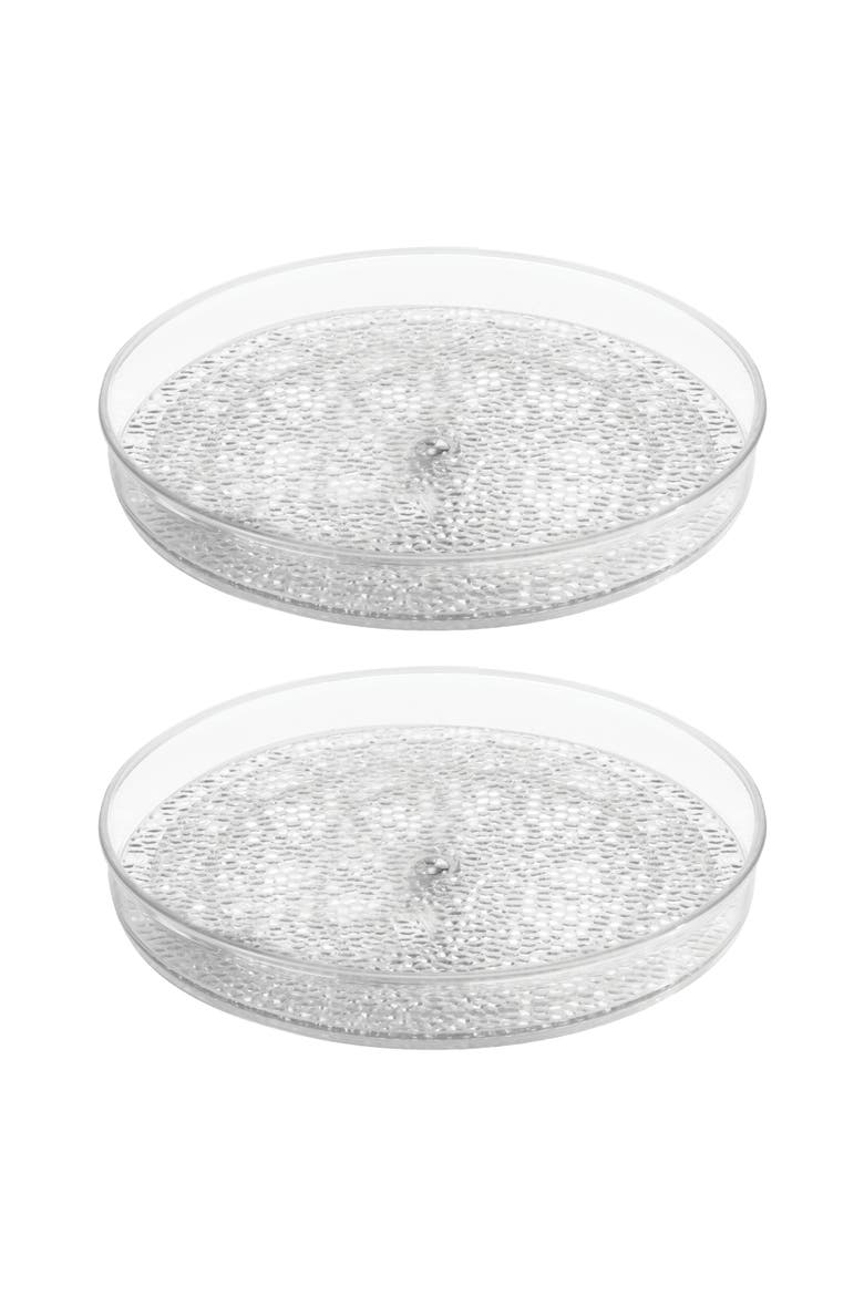 9-Inch Plastic Lazy Susan Organizer for Bathroom - Set of 2 - Clear, Main, color, Clear