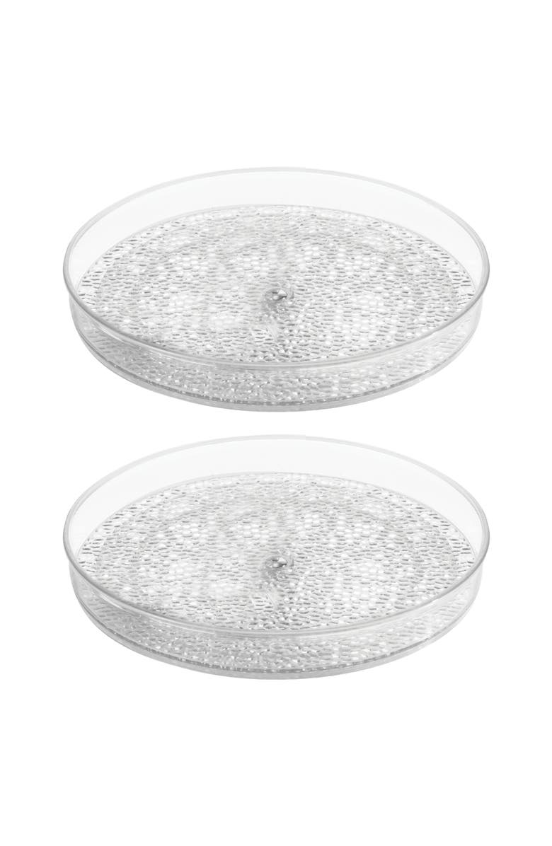 iDesign 9-Inch Plastic Lazy Susan Organizer for Bathroom - Set of 2 - Clear, Main, color, Clear