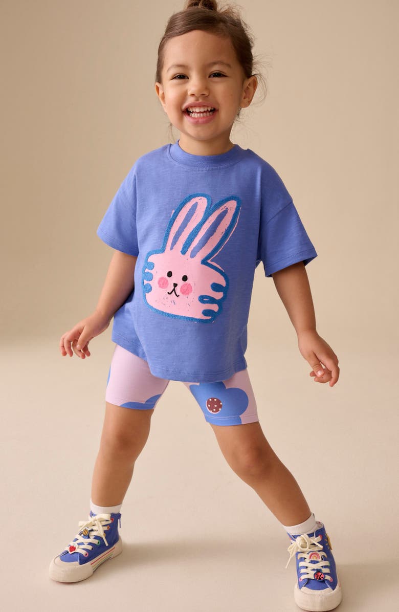 NEXT Kids' Graphic T-Shirt & Bike Shorts Set, Alternate, color, 