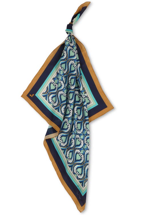 Henelle Women's Blue / White Surfrider Silk Bandana In Surfrider Wave