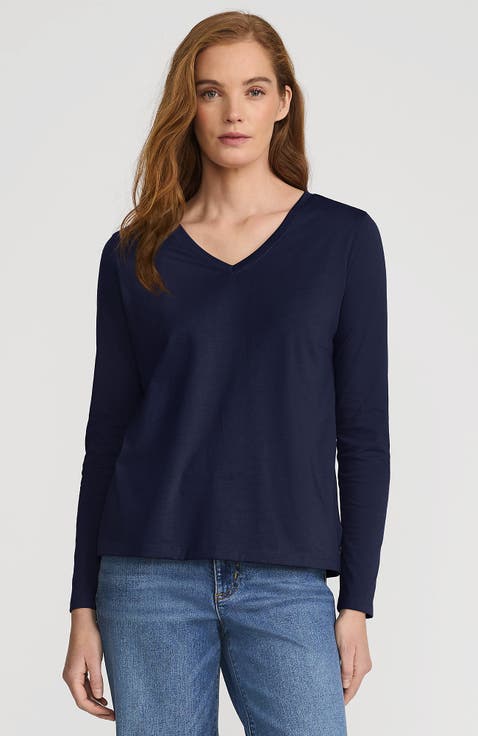 Supima Cotton Long Sleeve V-Neck T-Shirt