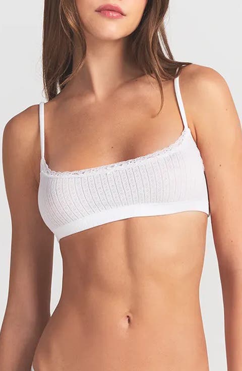 Lightweight Stretch Cotton Pointelle Bralette (Regular & Plus)