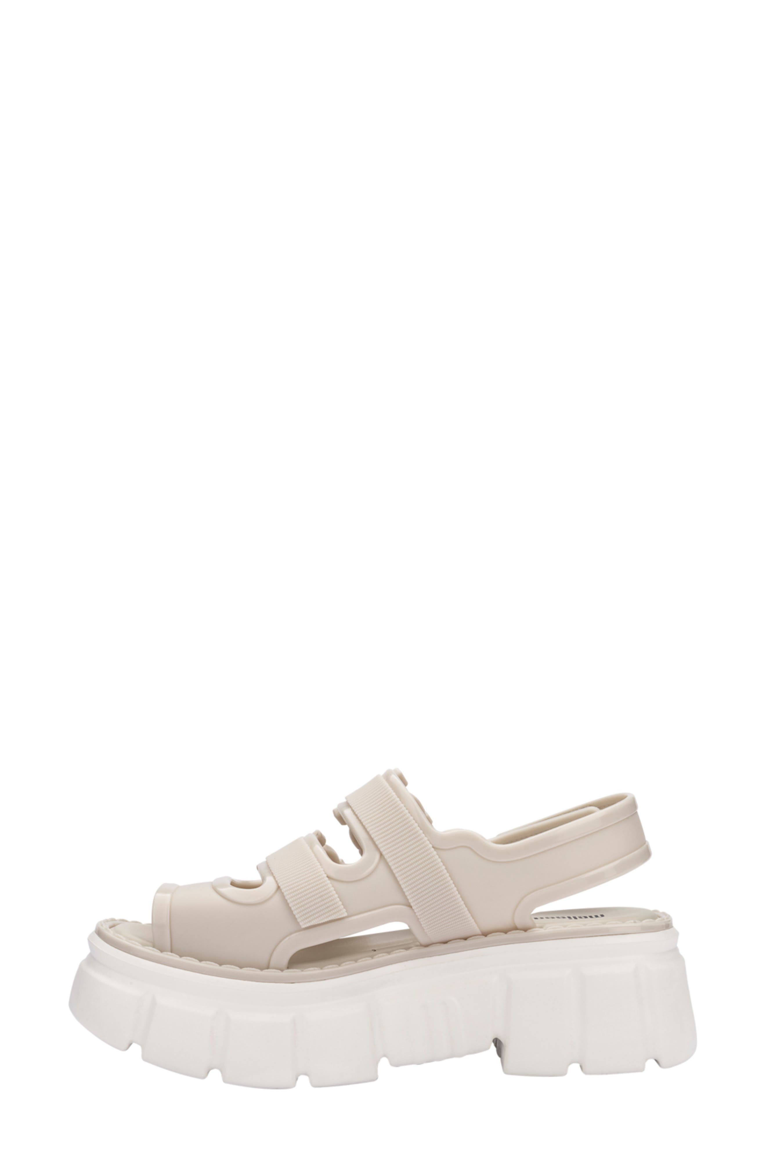 Melissa Rebel Platform Sandal, Alternate, color, Beige/ White