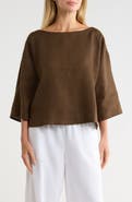 Eileen Fisher Bateau Neck Box Top