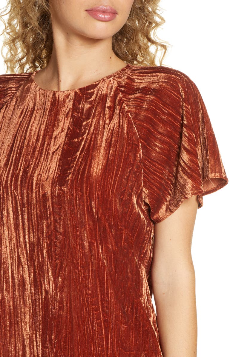 Charles Henry Velvet Shift Dress, Alternate, color, 