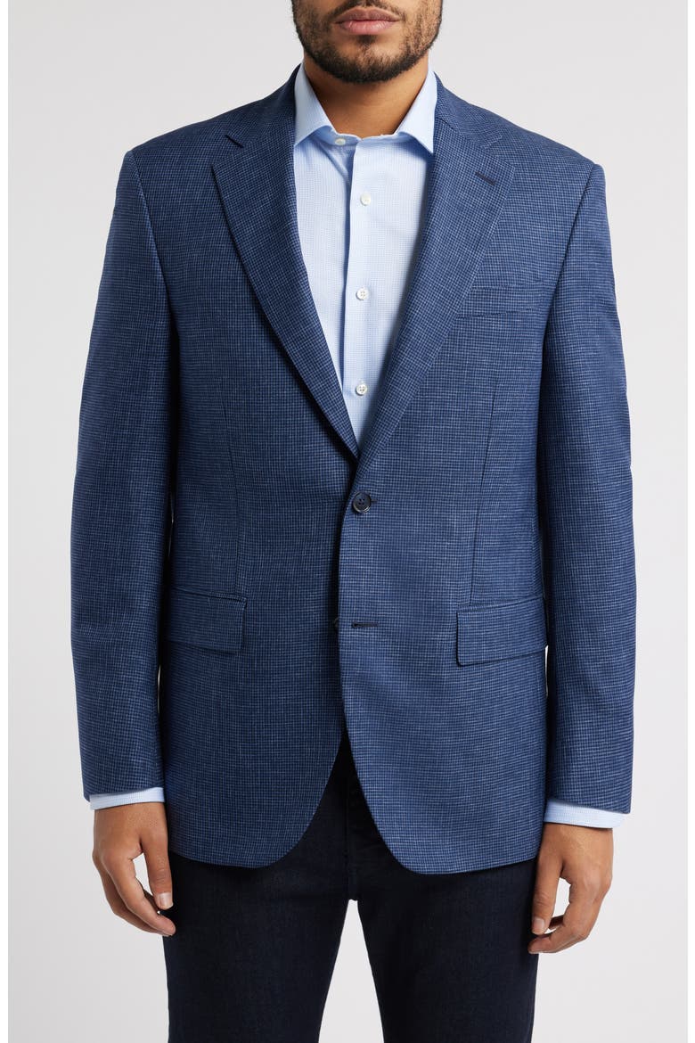 Flynn Classic Fit Blue Microcheck Wool Sport Coat, Main, color, MEDIUM BLUE