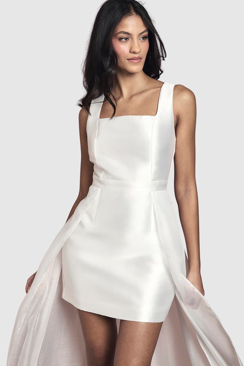 Petite Wide Strap Mini Dress, Alternate, color, Ivory