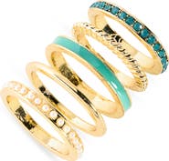 NORDSTROM RACK Mixed Texture Set of 5 Rings