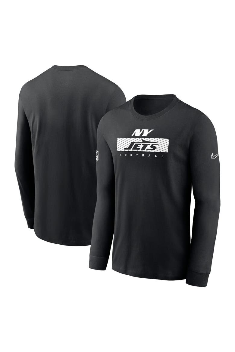 Men's Nike Black New York Jets Sideline Performance Long Sleeve T-Shirt, Main, color, Black