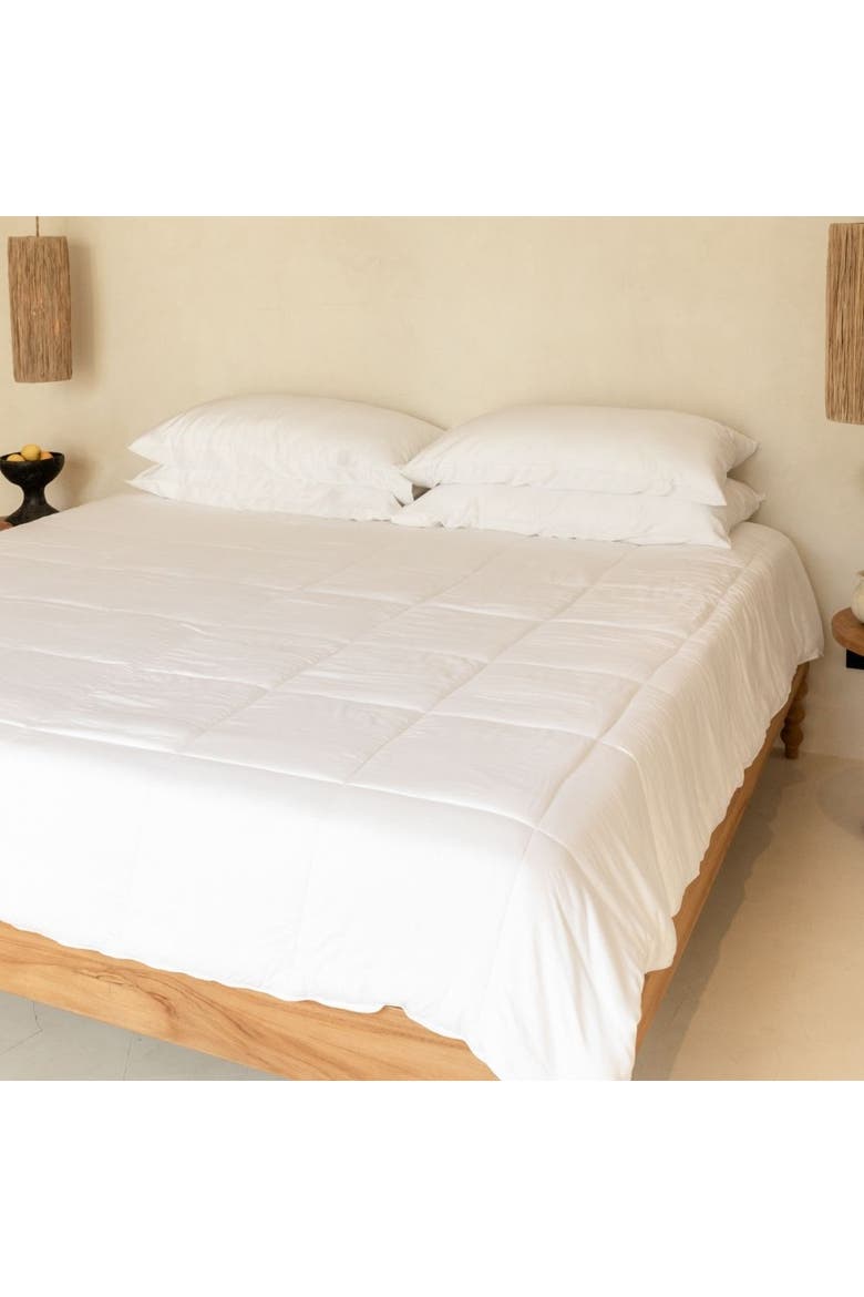 Organic Natural Sateen Comforter, Alternate, color, White