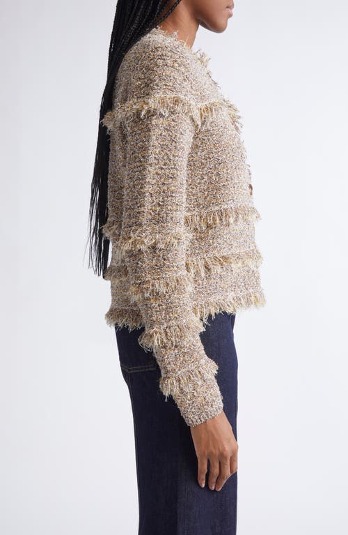 Ulla Johnson Gita Fringe Detail Metallic Tweed Jacket In Yellow