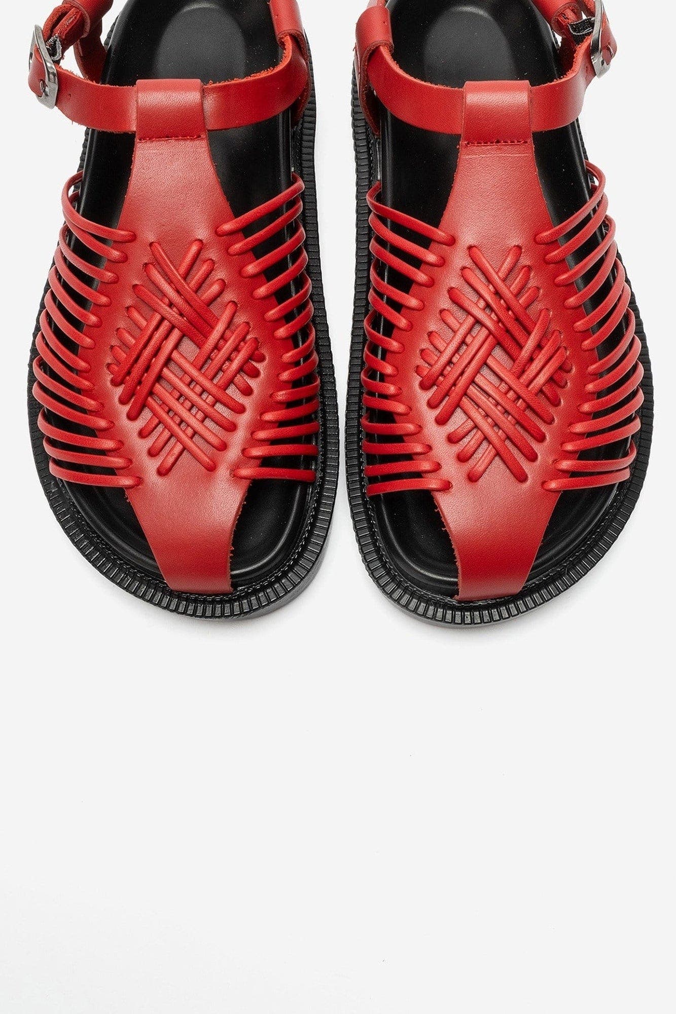 Thames Leather Sandal, Alternate, color, Red