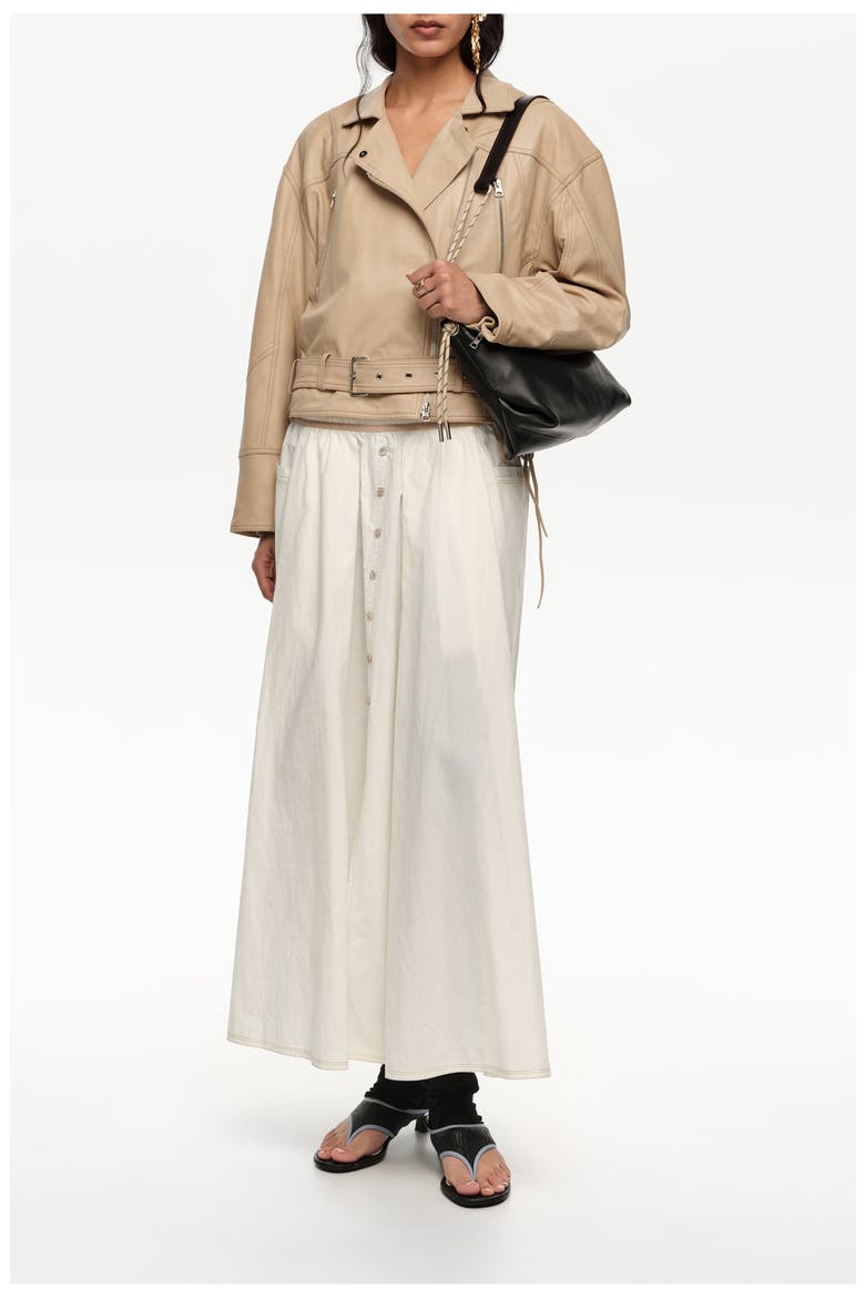 A-Line Skirt With Buttons, Alternate, color, IVORY