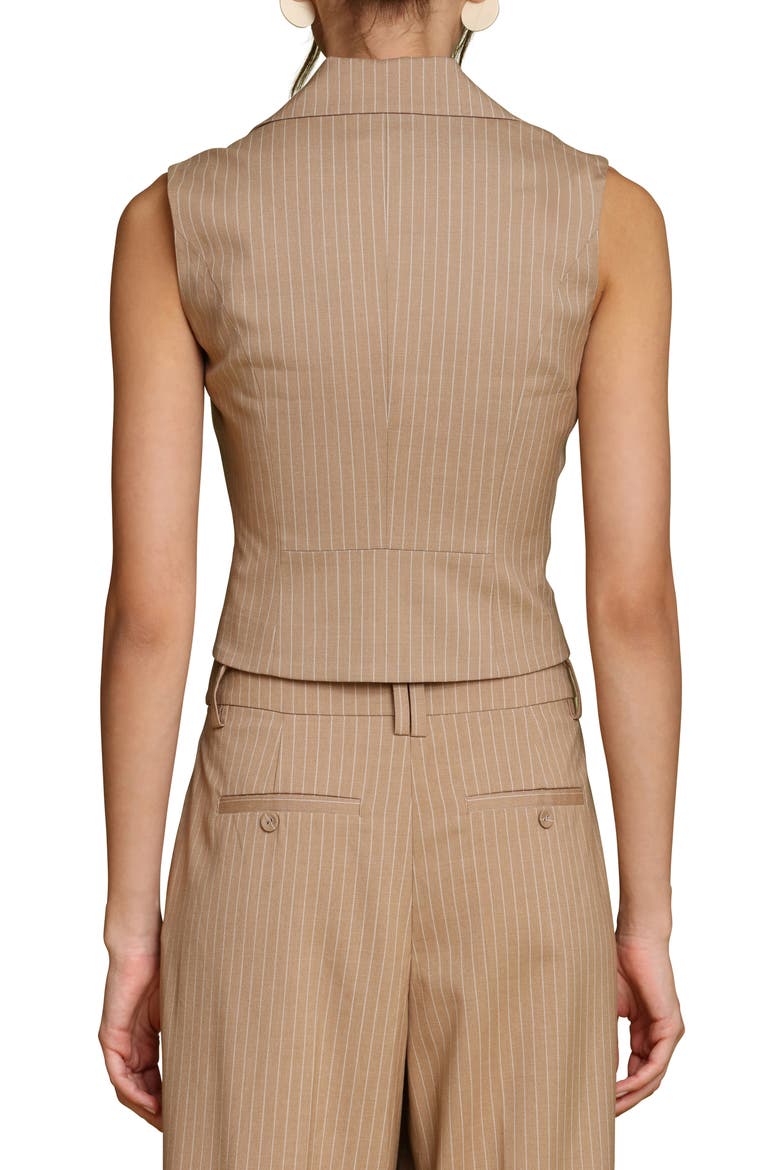 Pinstripe Layered Vest, Alternate, color, CAMEL PINSTRIPE