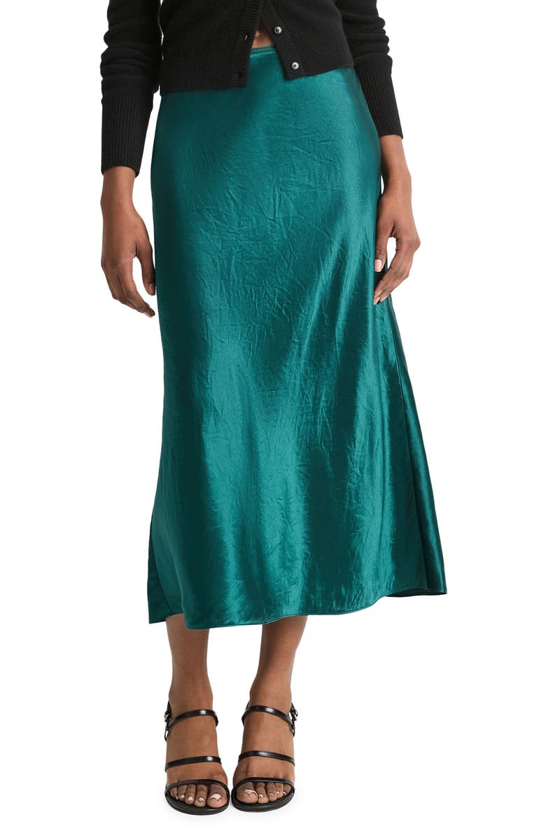 Vince Rumpled Satin Slip Skirt, Main, color,
