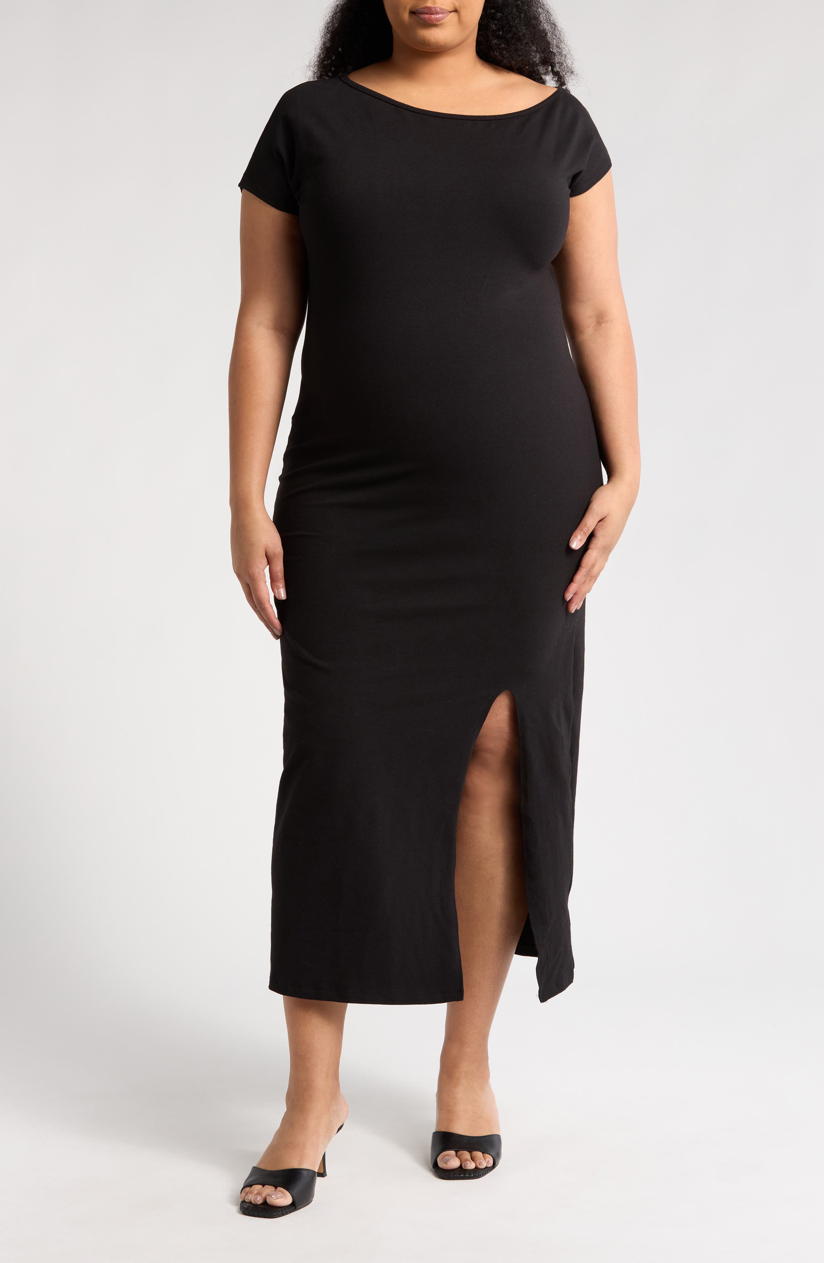 Renee C Drop Shoulder Knit Shift Dress