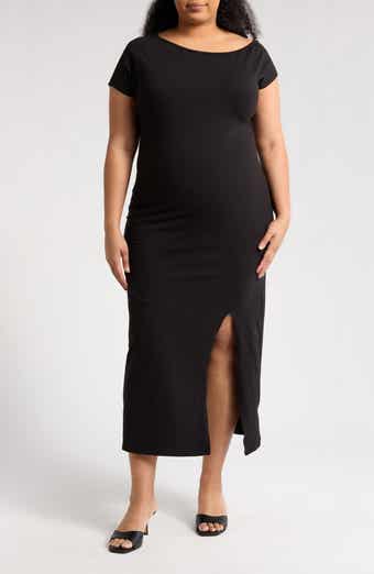 Drop Shoulder Knit Shift Dress