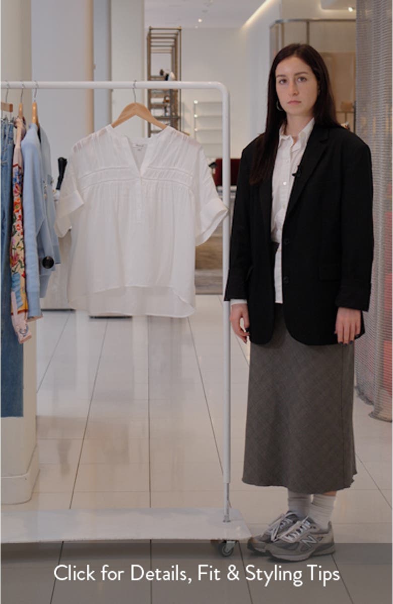 Lace Inset Pintucked Henley Top, sales video thumbnail