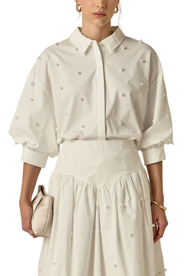 Pearly Shirt, Alternate, color, WHITE