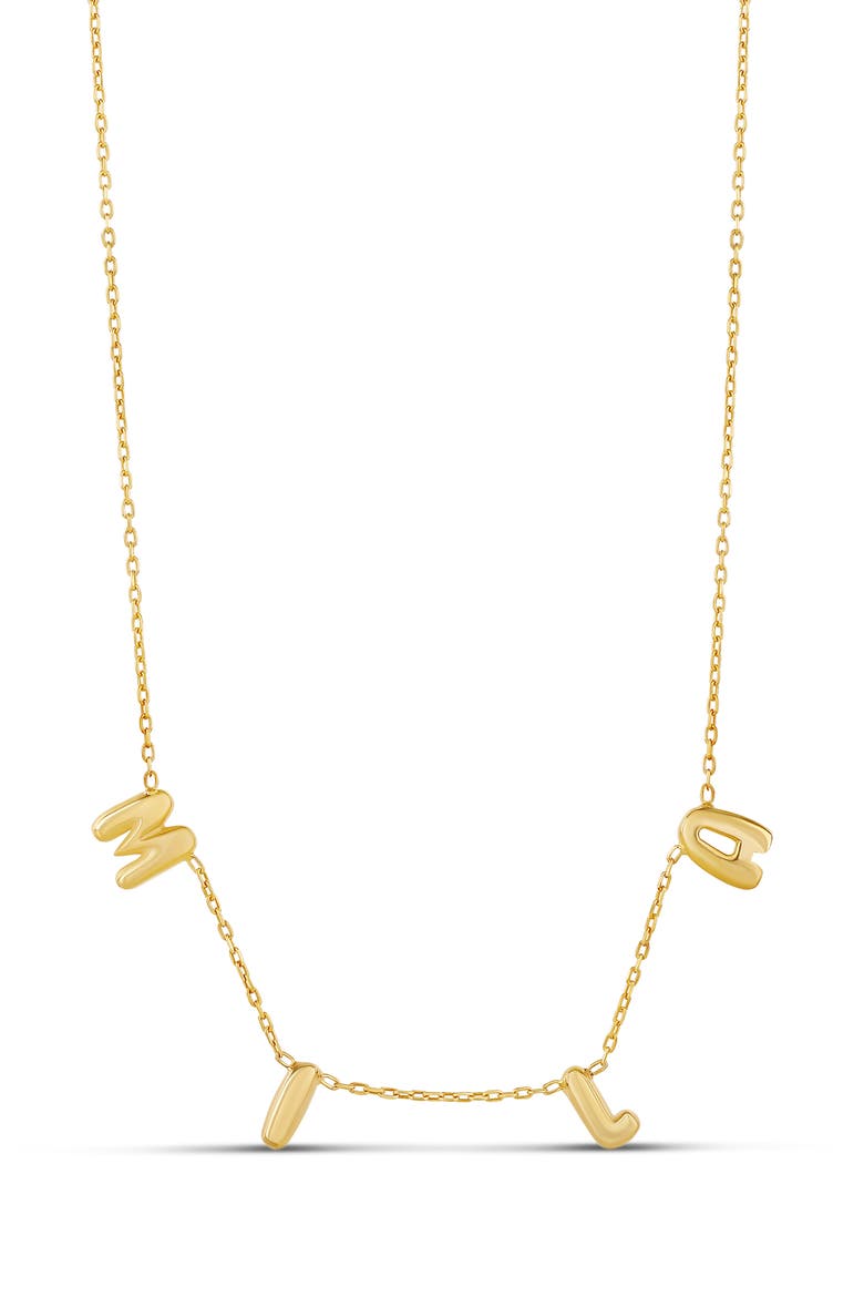 Mini Helium Initial Charm Necklace, Main, color, GOLD