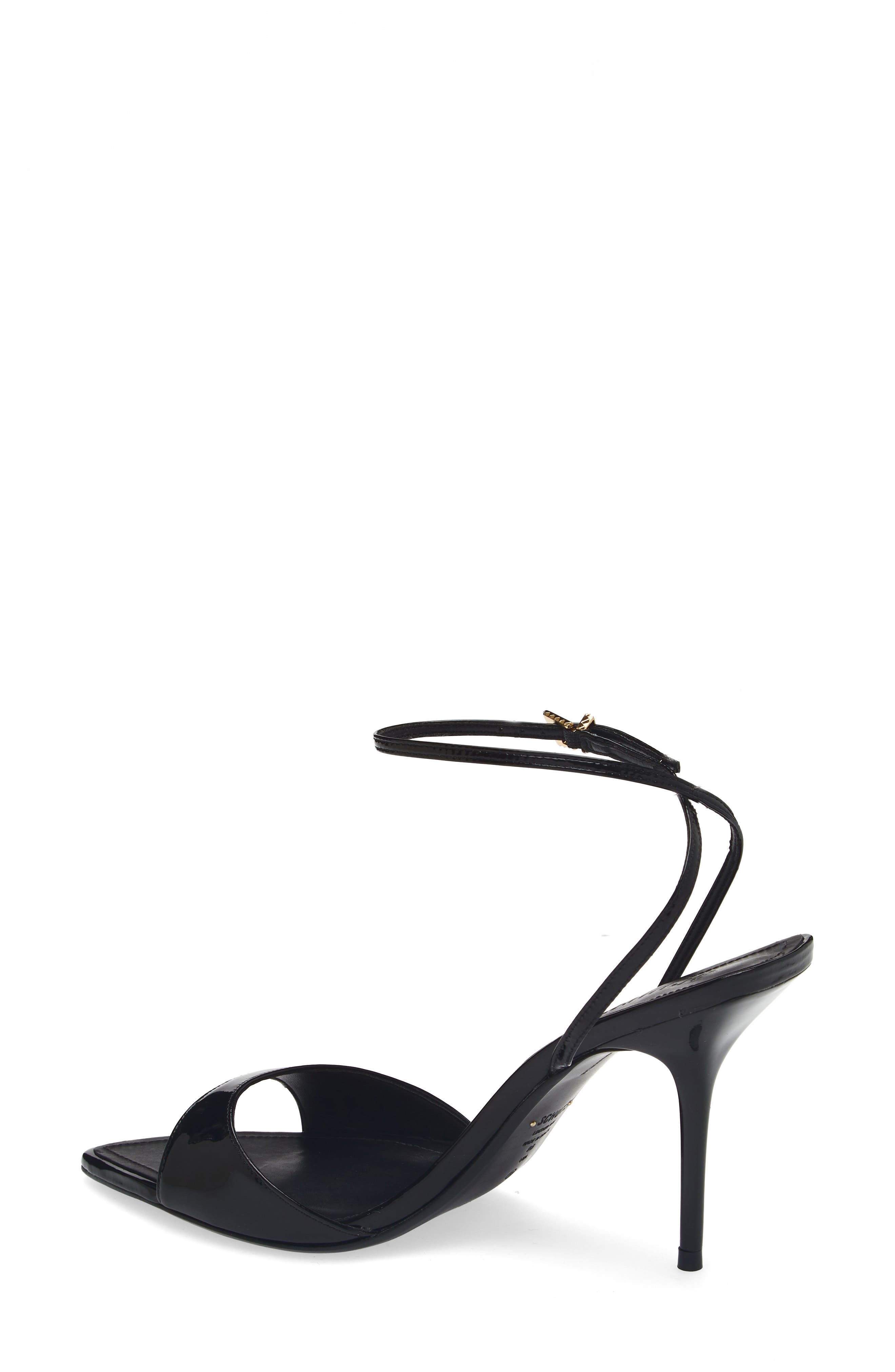 Schutz Elodie Ankle Strap Slide Sandal, Alternate, color, Black