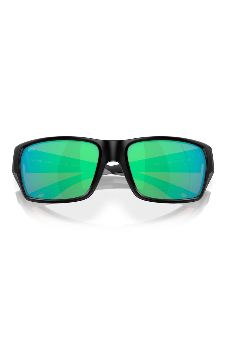Tailfin 60mm Polarized Sunglasses, Alternate, color, BLACK/ GREEN MIRROR