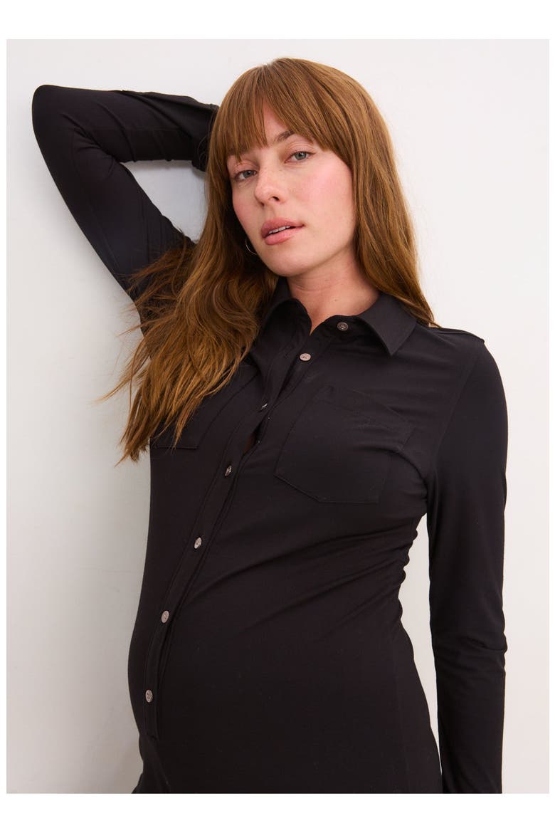 The Bodyflex Bombshell Nursing Jumpsuit, Alternate, color, Black