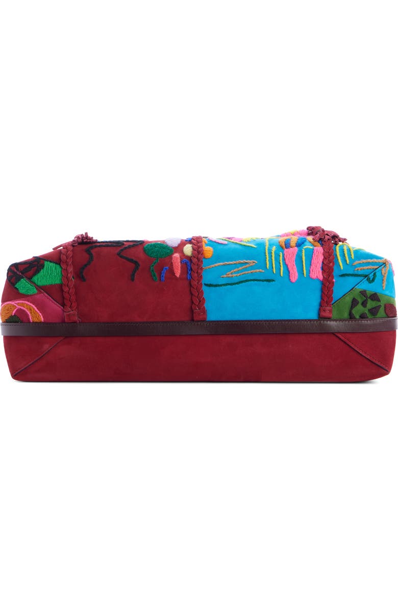 Chloé Medium Penelope Flap Embroidered Suede Shoulder Bag, Alternate, color,