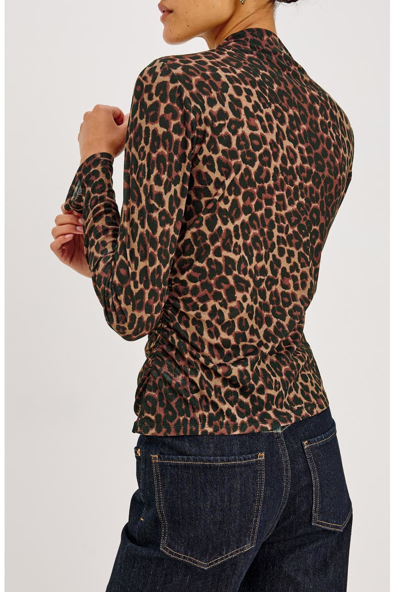 Joelle Mock Neck Mesh Top, Alternate, color, BROWN NALA